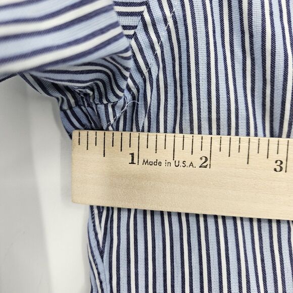 Corneliani Shirt Mens 17 43 Blue Stripe Preppy Business Dress Formal Casual‎ - Picture 7 of 10